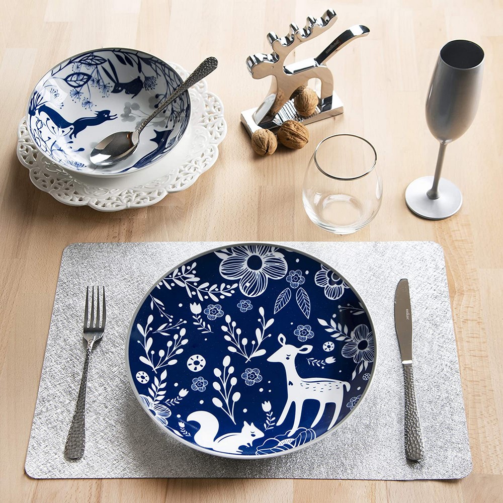 Acquista online 18 SUOMI christmas dinner plates set, porcelain Excelsa